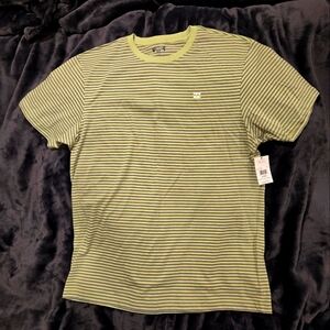 Billabong Large Mens Striped Green T-Shirt